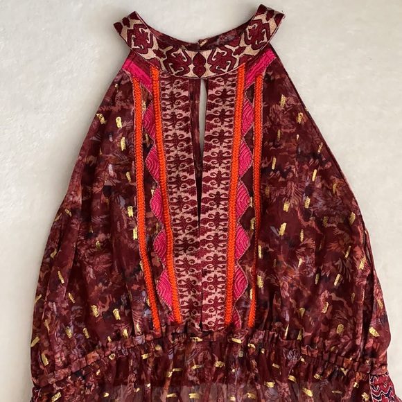 Free People | Ria Maxi Sleeveless Sheer Embroidered Boho Top Dress OB1192811 XS - Picture 3 of 16